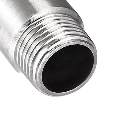 uxcell Shower Head Extension Arm Stainless Steel 1/2PT Male to 1/2PT Female Thread 30mm Length Cast Pipe Fitting Coupler 2Pcs - size: 30mm