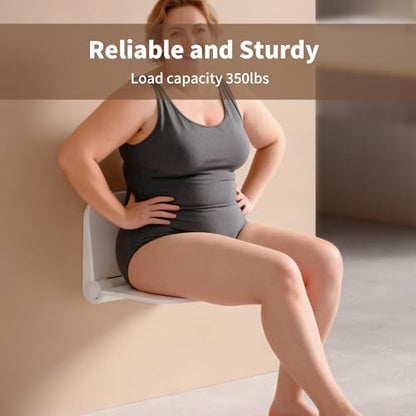 Shower Seat Wall Mounted, Folding Shower Seats for Adults, 350 lbs Max Load, Shower Chair Bench with Space-Saving Foldable Design for Women, Adults, Children - size: 15 Inch