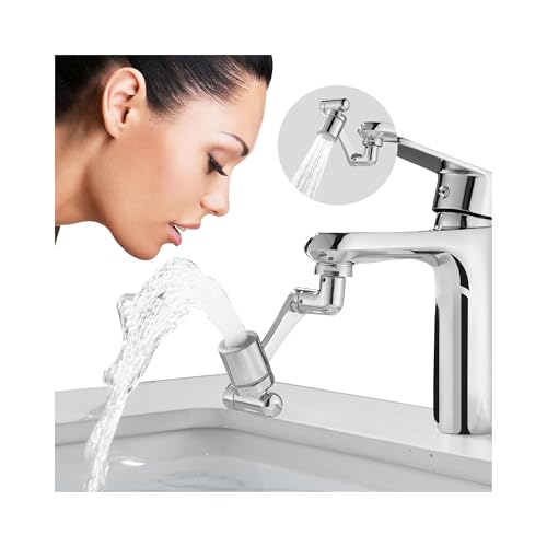 Patented CECEFIN Swivel Faucet Extender Sink Aerator NSF/ANSI 372 Standard | Bathroom/Kitchen Tap Extension Lead-free, 1440° Rotatable 2-Mode Water Splash Spray Attachment, Multifunctional Robotic Arm - color: A- Swivel Faucet Aerator