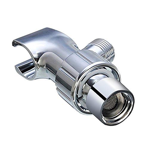 NearMoon Adjustable Shower Arm Mount- with Universal Wall Hook Bracket and Brass Pivot Ball, Shower Head Holder for Hand Held Showerheads (Chrome Finish) - color: Chrome Finish