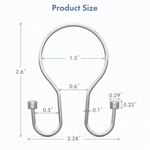 Bathway Shower Curtain Hooks Chrome Shower Curtain Rings with Cylindrical Design, 12Pcs Metal Shower Curtain Hooks Rust Proof, Smooth Glide Double Shower Hooks Rings for Shower Curtain - color: Chrome, style: Minimalist Shower Hooks with Cylinders