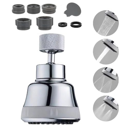 Faucet Aerator Faucet Sprayer Attachment, Kitchen Faucet Head Replacement with 4 Spray Modes, 360° Swivel Faucet Extender Anti-Splash Sink Sprayer Faucet Nozzle Head (Diamond, Silver) - color: Silver, style: Diamond
