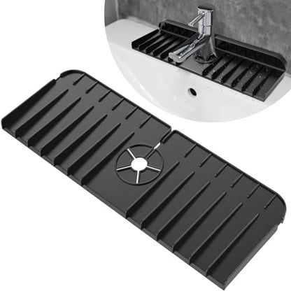 2-Pack Silicone Kitchen Sink Splash Guard-Faucet Mat for Kitchen Sink 2-Pack (Blue, Standard) - color: Blue