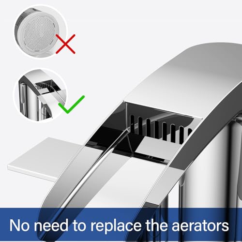 Bathroom Sink Faucet for 3 Hole, Hurran 4 Inch Bathroom Faucets with Pop-up Drain, Stainless Steel 2-Handle Waterfall Faucet for Bathroom Sink, Chrome - color: Chrome
