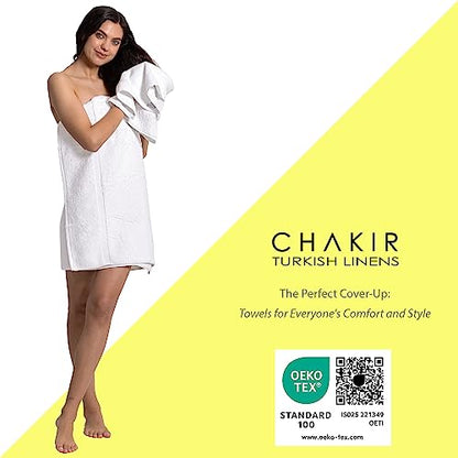 Chakir Turkish Linens Personalized 3 Piece Towel Set, 100% Cotton Luxury Turkish Towels for Bathroom, Soft Absorbent Towel Set with Bath Towel Hand Towel and Washcloth, White - color: White