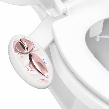 LUXE Bidet NEO 320 - Warm Water Bidet Attachment for Toilet Seat, Rose Gold | Non-Electric, Warm Water, Dual Nozzle, Self-Cleaning, Adjustable Water Pressure, Rear & Feminine Wash - color: Rose Gold