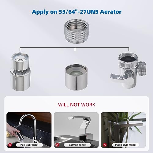18-PCS Brass Faucet Adapter Kit, Metal Kitchen Sink Faucet Aerator Adapters | Male Female Connectors for Bathroom Removable Aerator Faucets, Garden Hose, RV, 4 PCS Aerator Removal Tools, Easy DIY Install - style: Equipped with 4 Aerator Removal Wrench Too