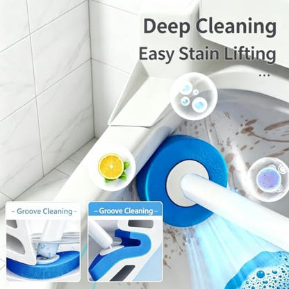 Disposable Toilet Wand Kit with 30 Refills,Wall-Mounted Holder & Storage Caddy,Toilet Brush for Deep Toilet Cleaning, Bathroom Accessories for Home, Dorm & RV(1 Wand+30Refills)