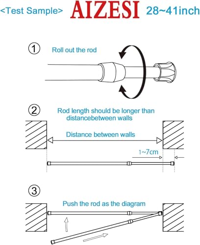 Spring Tension Curtain Rod Short Tension Rod (Silver,17"to 28"-3Pcs) - color: Silver, size: 17" to 28"-3Pcs