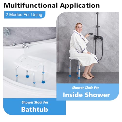 FSA/HSA Eligible Shower Chair for Inside Shower, Shower Stool for Insidetub, Tool-Free Assembly Shower Seat for Bathtub, Shower Bath Chairs for Seniors/Disabled by SOUHEILO