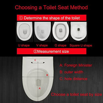 Quick Release Toilet Seat with Soft Close Mechanism, Universal Bathroom Toilet Lid with Removable Hinges, U Shape