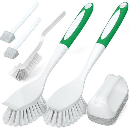 Holikme Dish Brush Cleaning Brush Set for Cleaning Groove Gap,Green | Dish Brush Set Cleaning Brush Set, Scouring Pad for Cleaning, Groove Gap Brushes for Pot, Pan, Abrasive Wheel Brushes - color: Green