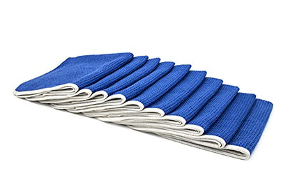 Autofiber [No Streak Freak] Microfiber Window and Mirror Waffle Towel (16"x16") (10 Pack, Blue) - color: Blue, size: 10 pack
