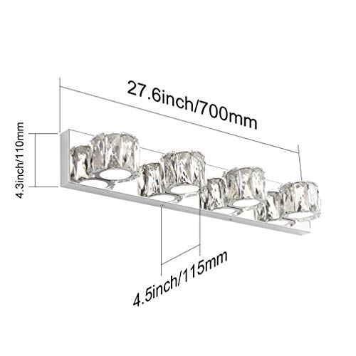 Aipsun 4 Lights Crystal Vanity Lights Over Mirror Modern Vanity Lights for Bathroom LED Light Fixtures,White Light - size: 4 light