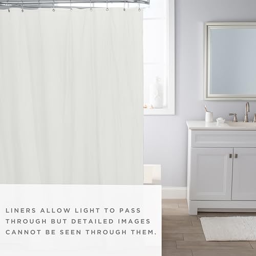 Bath Bliss PVC Deluxe Hotel Weight Shower Curtain Liner | 8G | 70"x72" | Rust Resistant Copper Grommets | Magnetic Hem | White (Pack of 2) - color: White, size: 70"W x 72"L (Pack of 2)
