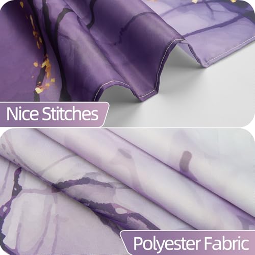 Purple Marble Stall Waterproof Shower Curtain 48x72 inches | RV Small Shower Curtain Set for Bathroom, Abstract Modern, Machine Washable, Easy to Install with Hooks, Lavender Ombre - color: Purple, size: 48"W x 72"L (Pack of 1)