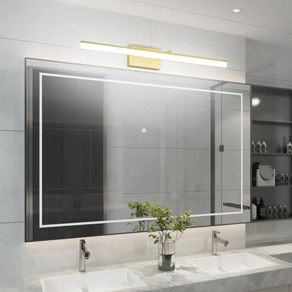 Aipsun 31.5inch Brushed Brass Bathroom Vanity Light Fixtures Modern LED Light Fixtures Gold Vanity Lighing for Bathroom Wall Fixtures 5500K - color: Brushed Gold, size: 31.5 in