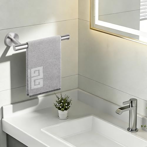 NearMoon Hand Towel Holder/Towel Ring, Thicken Stainless Steel Hand Towel Bar for Bathroom, Rustproof Wall Mounted Towel Rack, Contemporary Style Bath Accessories, 9 Inch (1 Pack, Brushed Nickel) - color: Brushed Nickel