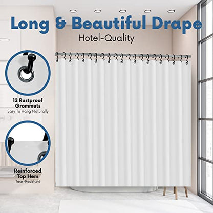 No Smell Shower Curtain Liner 72x72 Frosted - PEVA Plastic Shower Curtain for Bathroom, PVC-Free Waterproof Frosted Shower Liner with Metal Grommets and Magnet-Weighted Bottom Hem - Washable Liner - color: Frosted