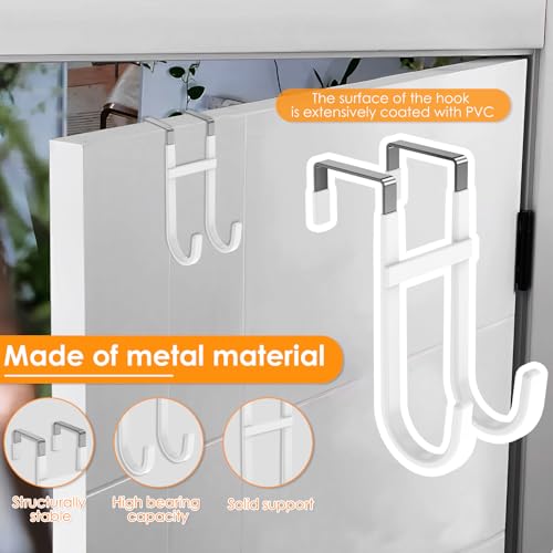 Over The Door Hooks, 2 Pack Dual-Hook 5" Long Door Hangers with Non-Slip PVC Coating for Clothes, Hats, Towel, Bags for Bathroom Bedroom Kitchen, Fits Most 1.2" - 1.4" Width Interior Doors - style: 2 Pack Style