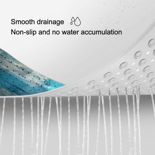 LNOND Turquoise Bathtub Mat Non Slip, 40 X 16 Inch Tub Mat for Bathroom, Abstract Art Bath Tub Shower Mat with Drain Holes and Suction Cups - color: Orange