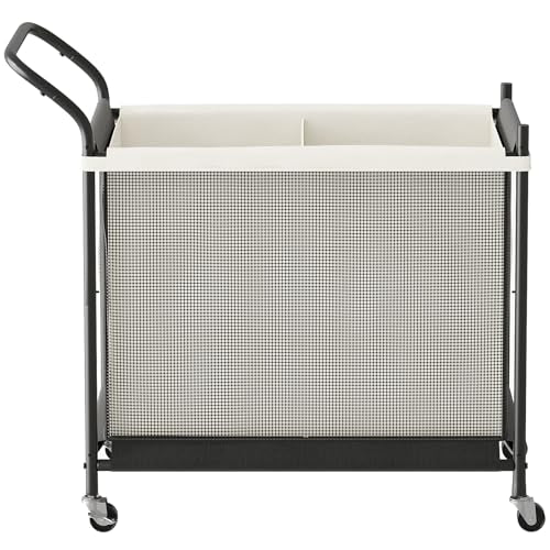 Laundry Hamper with Wheels - 2 Section Laundry Basket 160L, Removable Washable Bags, Height-Fitted Rolling Laundry Cart for Laundry Room & Bedroom - size: 160L(2-Section)