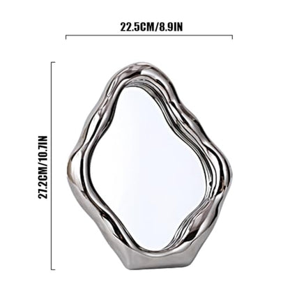 Ceramic Makeup Mirror, Desktop Vanity Mirror, Decorative Wall Mirror, Freestanding Movable Table Mirror