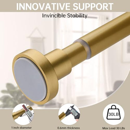 BRIOFOX Shower Curtain Rod Adjustable 18-78 Inch, Stainless Steel Spring Tension Shower Rod No Drilling Non Slip, Sunset Gold - color: Sunset Gold, size: 18-78 Inch