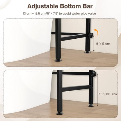 Giantex Over The Toilet Storage Rack, 3-Tier Bathroom Space Saver Organizer with Adjustable Bottom Bar to Fit Most Toilets, Freestanding Above Toilet Storage Rack, Easy Assembly (Brown + Black) - color: Brown + Black