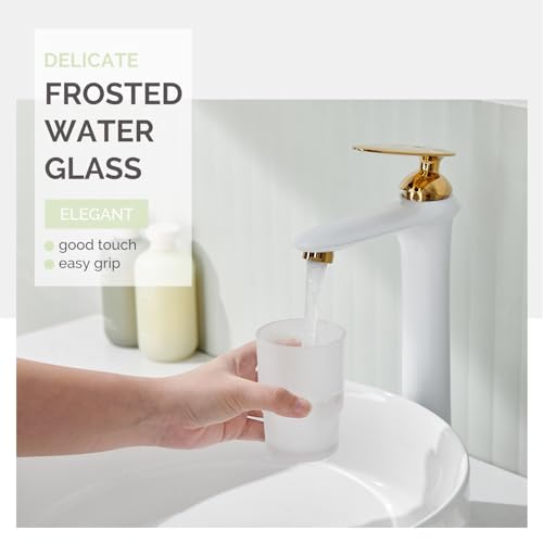 Angle Simple Bathroom Rinsing Cup, Frosted Glass Tumbler Cup | Toothbrush and Toothpaste Holder Drinking Glasses Glassware Replacement