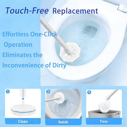 40 Count Toilet Brush Refills Fits Clorox, 3X Cleaning Exclusive Upgrade Formula Disposable Toilet Bowl Refills, No Falling Apart, Fits Most Brand T-oilet Brushes Cleaning Systeam - size: 1 Count (Pack of 40)