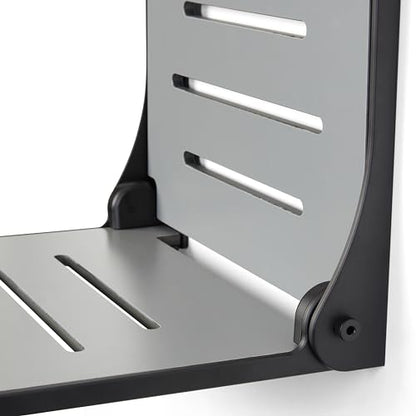 Seachrome SHAF-185155-PGS-S-MB Shower, Grey Seat with Matte Black Frame - color: Gray Seat With Matte Black Frame