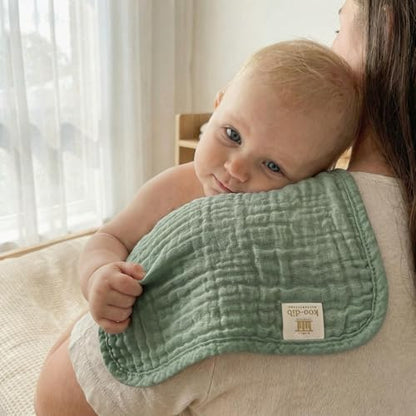 Baby Washcloths - Burp Cloths Baby Girl Boy Baby Wipes - Soft Newborn Face Towels and Wash Burping Cloths for Babies Sensitive Skin, Registry Search, 10 Pack 11.8x11.8 inches - color: Green-10pack-binding