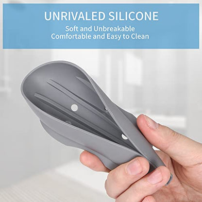 Bathroom Soap Dishes Dish Holder Stand Saver Tray Case for Shower-Silicone Rubber Drainer Dishes for Bar Soap Sponge Scrubber Bathroom Kitchen Sink-Dishwasher Safe-Drains Water,Extends Soap Life