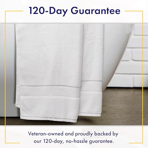 100% Organic Zero-Twist Cotton Towels - GOTS Certified Luxury Bath Towels - Ultra Soft & Plush 700GSM Long-Staple Cotton - 6 Piece Towel Set (White) - color: White, size: 6pc Towel Set