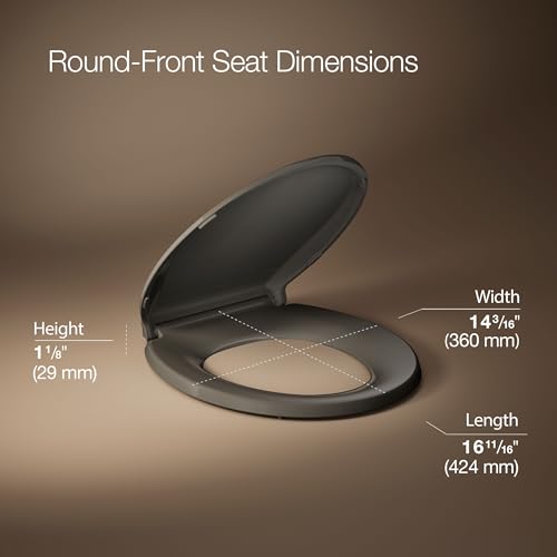 KOHLER 4639-RL-K4 Cachet ReadyLatch Round Toilet Seat Soft Close, Cashmere - color: Cashmere, size: Round