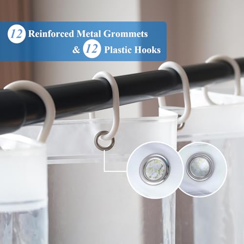 54x74 Inch Stall Shower Curtain Liner, Heavy Duty Clear PEVA Plastic Bath Shower Curtain Liner with 3 Bottom Magnets and 9 Metal Grommets - color: Clear, size: 54"W x 74"L (Pack of 1)