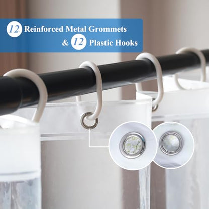 54x74 Inch Stall Shower Curtain Liner, Heavy Duty Clear PEVA Plastic Bath Shower Curtain Liner with 3 Bottom Magnets and 9 Metal Grommets - color: Clear, size: 54"W x 74"L (Pack of 1)