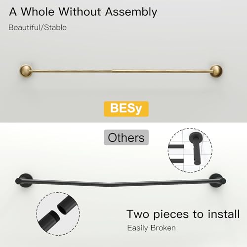 Towel Racks for Bathroom Wall Mounted Bath Towel Bar Antique Brass | Adjustable 16-26 In, Wall Mounted Towel Holder, Stainless Steel, Rustproof, Towel Bar Rod Hanger Hardware Accessories Hotel - color: Antique Brass