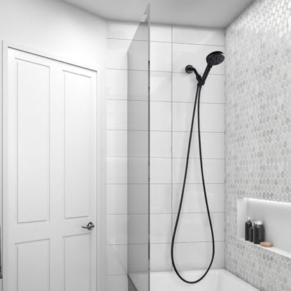 Aleasha Extra Long PVC Shower Hose Replacement for Bathing, Toilet Cleaning, Dogs - Matte Black 140 Inch Long Hose - color: Black, size: 140inch