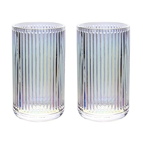 Gaolinci 2 Pcs Glass Tumbler Cup,Toothbrush Holder, Bathroom Cups, 13 oz - color: Dazzle Color, size: 13 oz