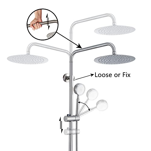Shower Faucet -Shower System，Shower Faucets Sets Complete - Outdoor Shower Kit/Outdoor Shower Enclosure/Outdoor Shower Fixtures W/ SS304 Shower Head with Handheld High Pressure, Brushed Nickel - color: Brushed Nickel-2F