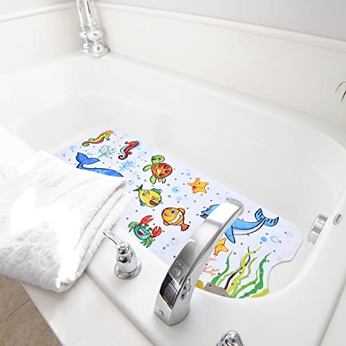 Baby Bath Mat for Tub Kids Non Slip Bathtub Mats Baby Extra Long 40X16 Inch Bathroom Toddler Anti Slip Shower Mat with Suction Cups & Drain Holes,Machine Washable,Whale - color: Dolphinmats