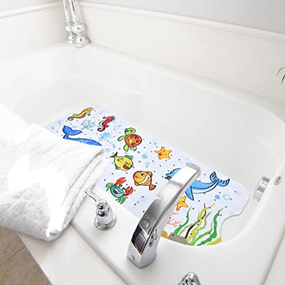 Baby Bath Mat for Tub Kids Non Slip Bathtub Mats Baby Extra Long 40X16 Inch Bathroom Toddler Anti Slip Shower Mat with Suction Cups & Drain Holes,Machine Washable,Whale - color: Dolphinmats