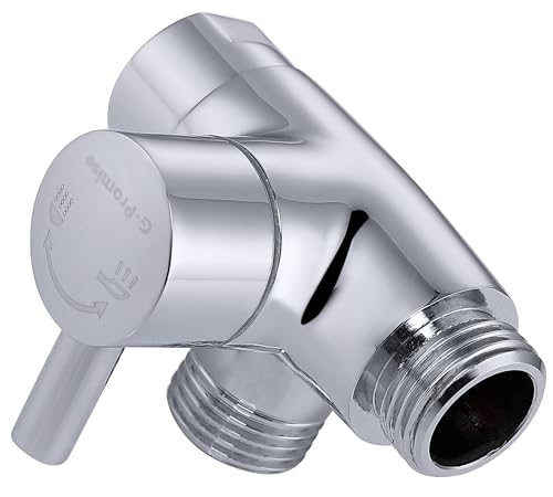 G-Promise Solid Metal 3-Way Shower Diverter Valve (Chrome) | Smooth Knob Switch, Spray Separately or Both, Anti-Leak, Easy to Install, Standard Connections, Universal Replacement Part - color: Chrome