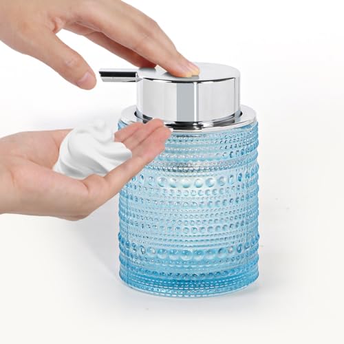 Blue Bathroom Accessory Sets, Glass Toothbrush Holder and Soap Dispenser for Bathrooms, Foaming Hand Soap Dispenser, Toothbrush and Toothpaste Cup Holder, Soap and Toothbrush Holder Set - color: Blue