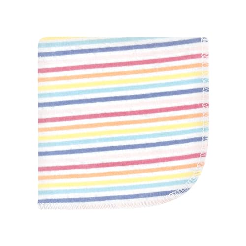 Hudson Baby Unisex Baby Flannel Cotton Poly Washcloths, Creative Rainbow 10Pk, One Size - color: Creative Rainbow 10pk