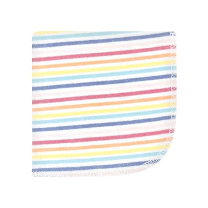 Hudson Baby Unisex Baby Flannel Cotton Poly Washcloths, Creative Rainbow 10Pk, One Size - color: Creative Rainbow 10pk