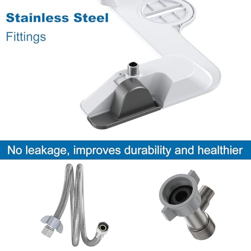 Bidet Attachment for Toilet, Non-Electric Bidet Self-Cleaning Dual Nozzle (Feminine/Rear Wash), Cold Water Bidets Sprayer for Existing Toilets Cover with Adjustable Pressure, Easy to Install, Grey - color: Dark Grey, style: EB011