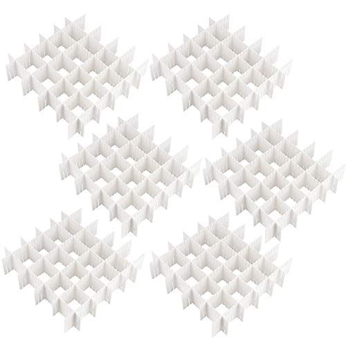 ZOENHOU 60 PCS 12.6 x 2.76 Inch White Drawer Dividers, Adjustable Premium Plastic Drawer Divider Organizers for Makeup Drawers Desktop Kitchen Drawer Organizers and Storage - color: White